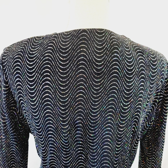 Vintage Black Shimmer Crop Cardigan - Picture 7 of 8
